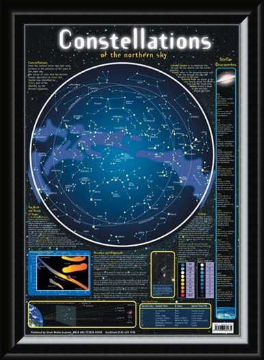 Framed Framed Constellations of the Northern Sky - Stellar Map